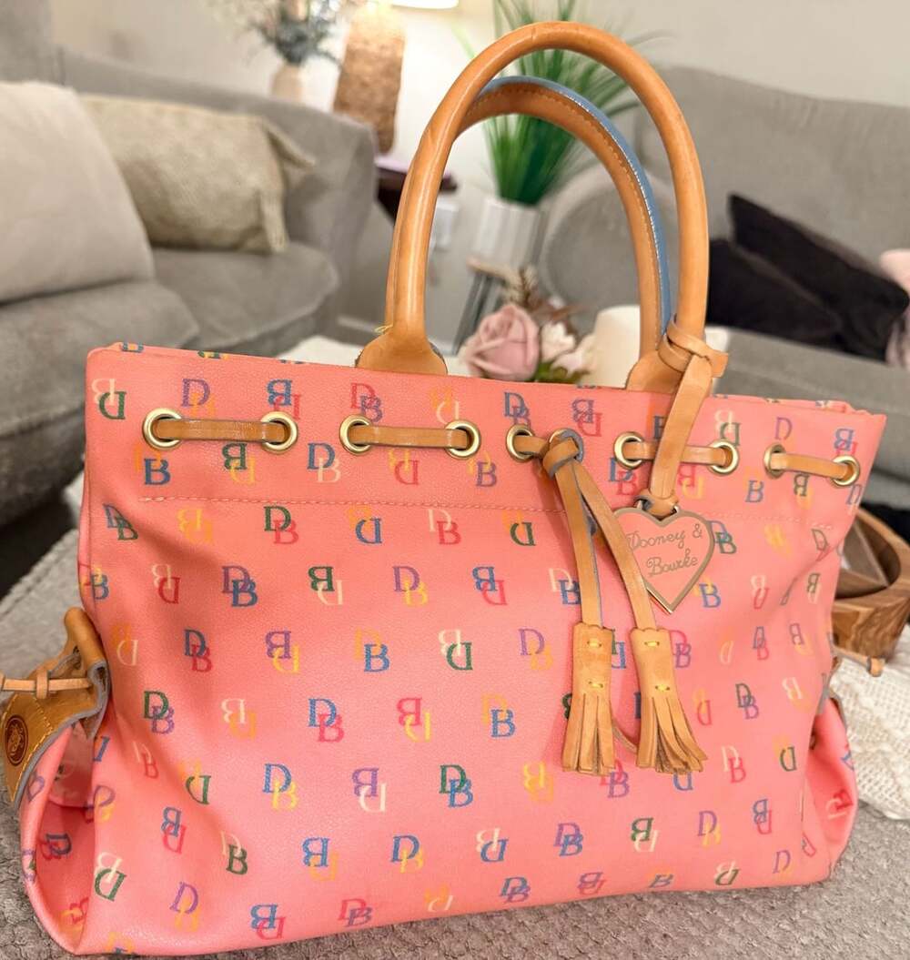 Dooney & Bourke Multicolor DB Monogram Pink Tote Bag